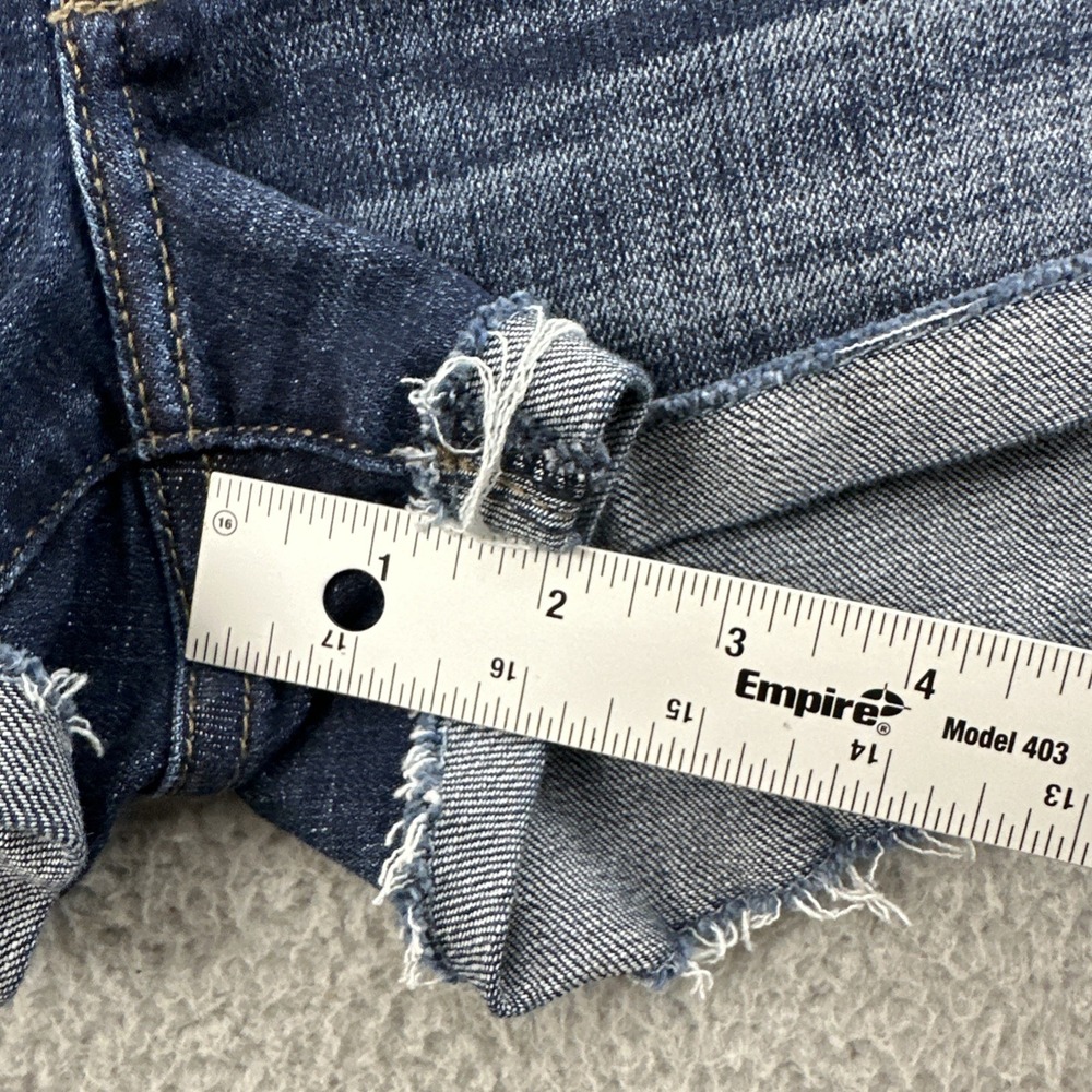 Y2K Abercrombie & Fitch Low Rise Denim Jean‎ Shorts 2" Cuffed Distressed Women 2 - Picture 7 of 7